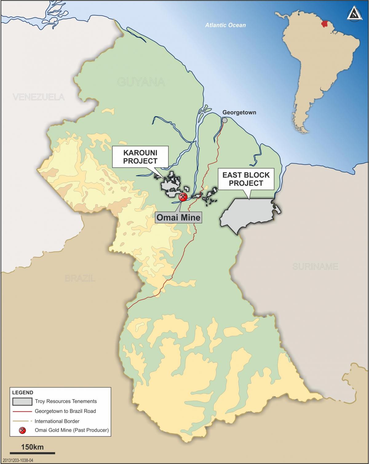 નકશો ગયાના દર્શાવે ખનિજ સંપત્તિ